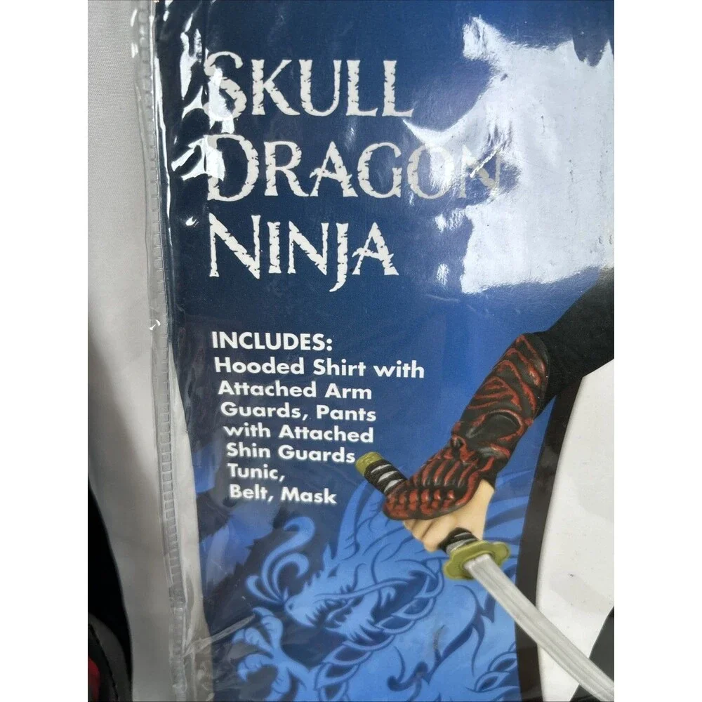 Spirit Halloween Skull Dragon Ninja Costume Child Medium 4-6 Black Red